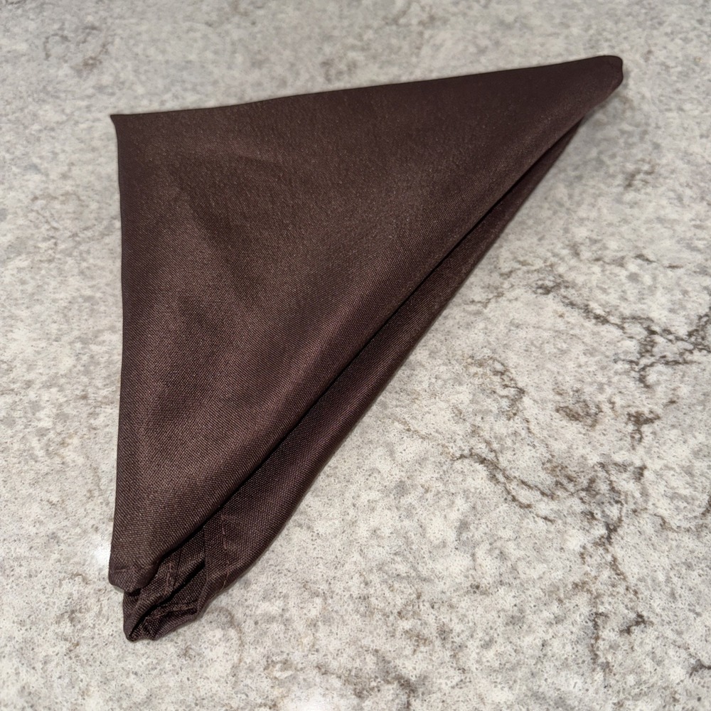 50 Polyester 17X17 Wedding Napkins Party Table Linens Catering Dark Brown